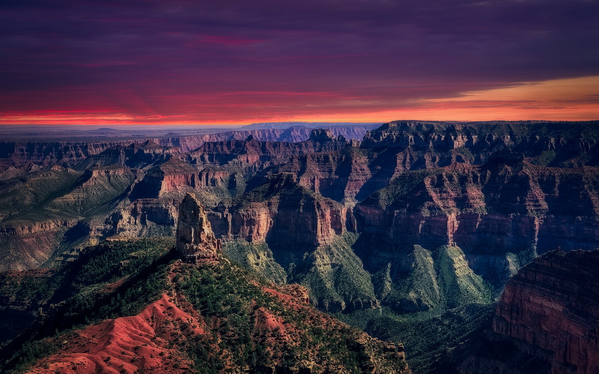 grand canyon imperial center sonnenuntergang landschaft arizona usa