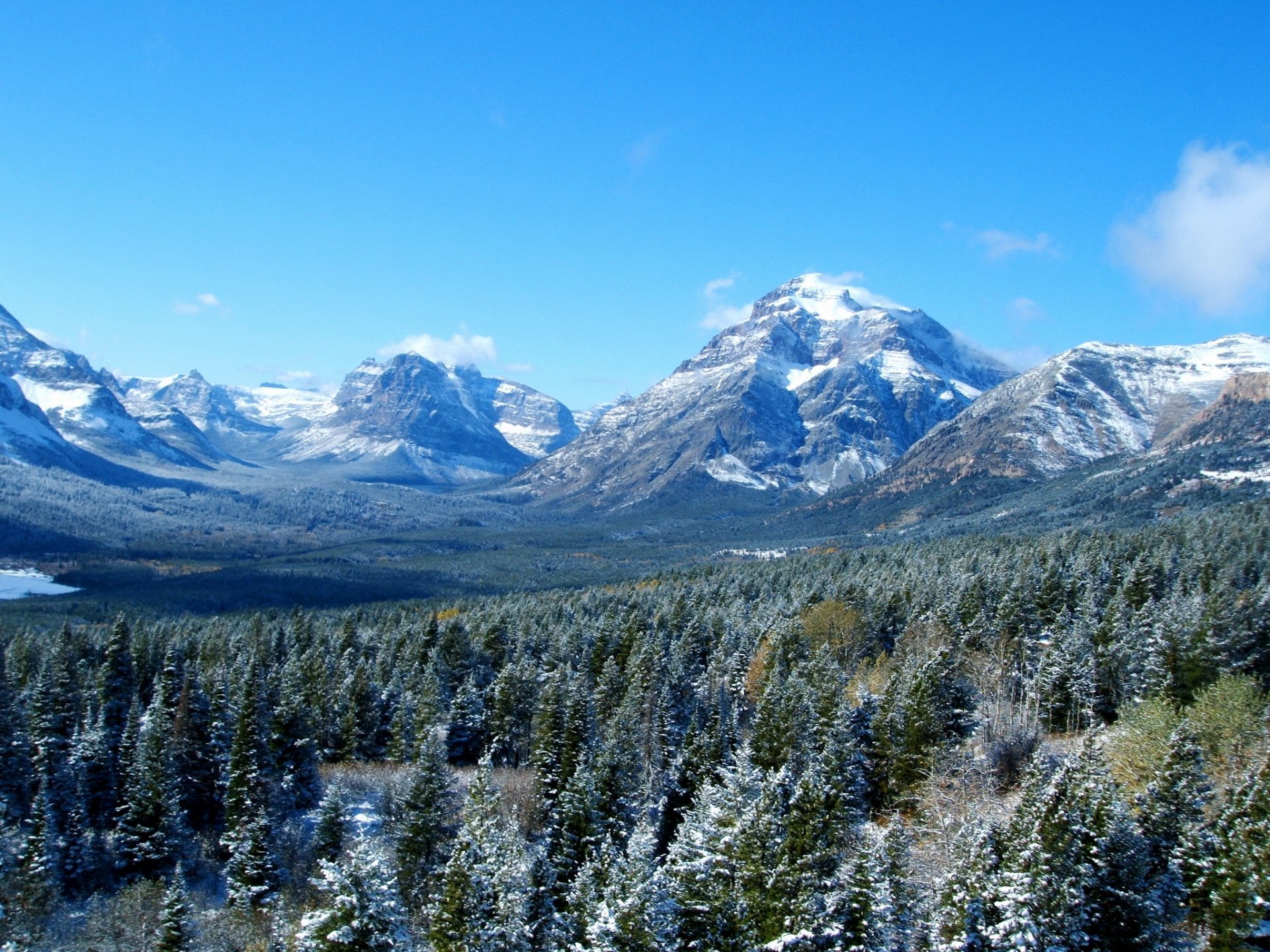 états-unis montagnes forêt ciel paysage glacier montana nature