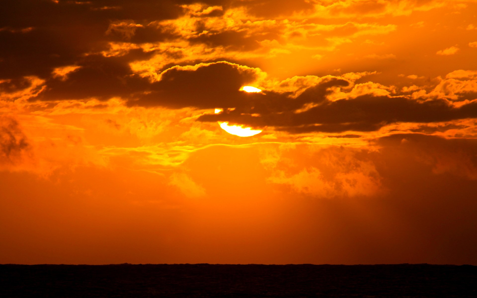 ciel nuages soleil coucher de soleil mer horizon