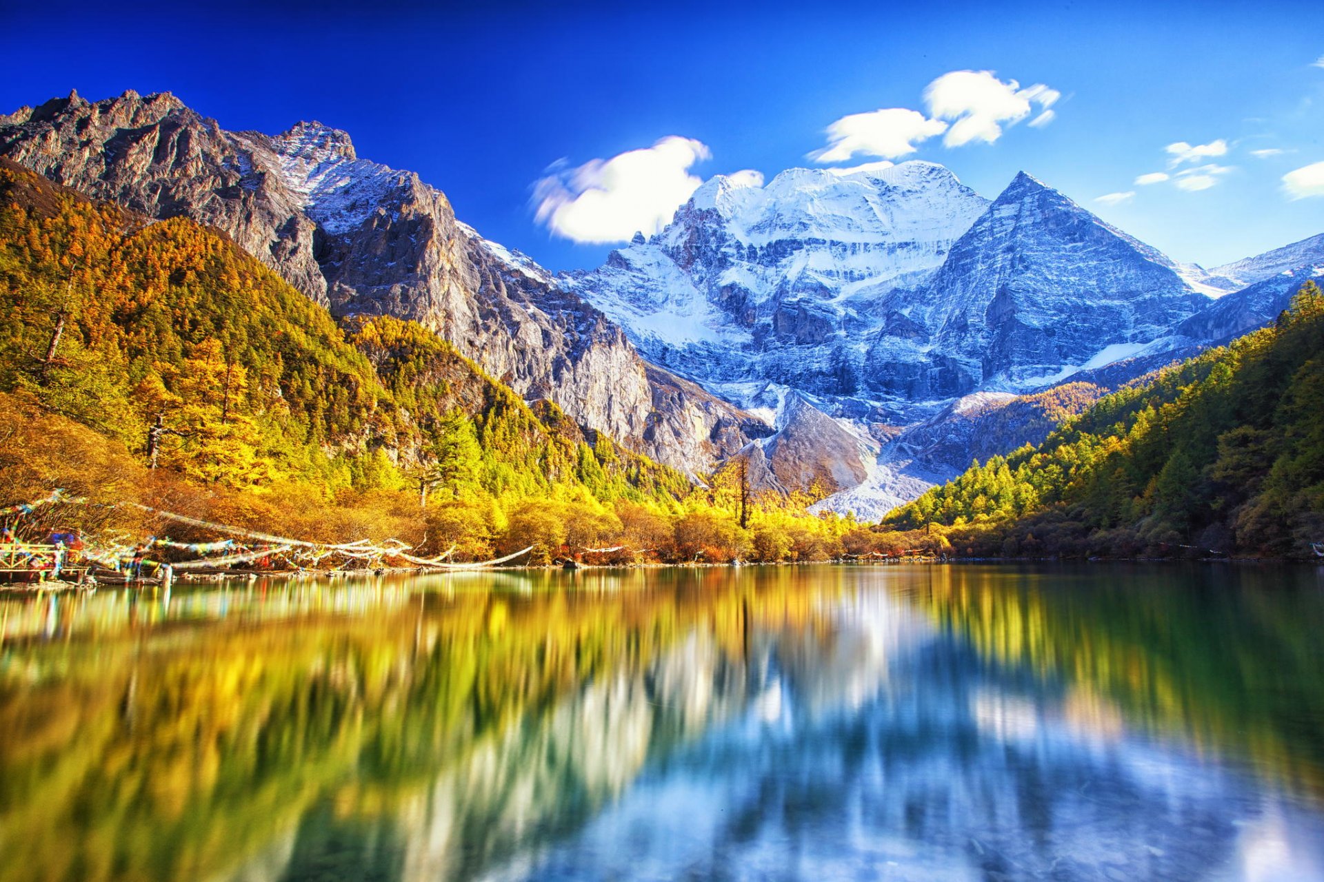 berge schnee wald see natur