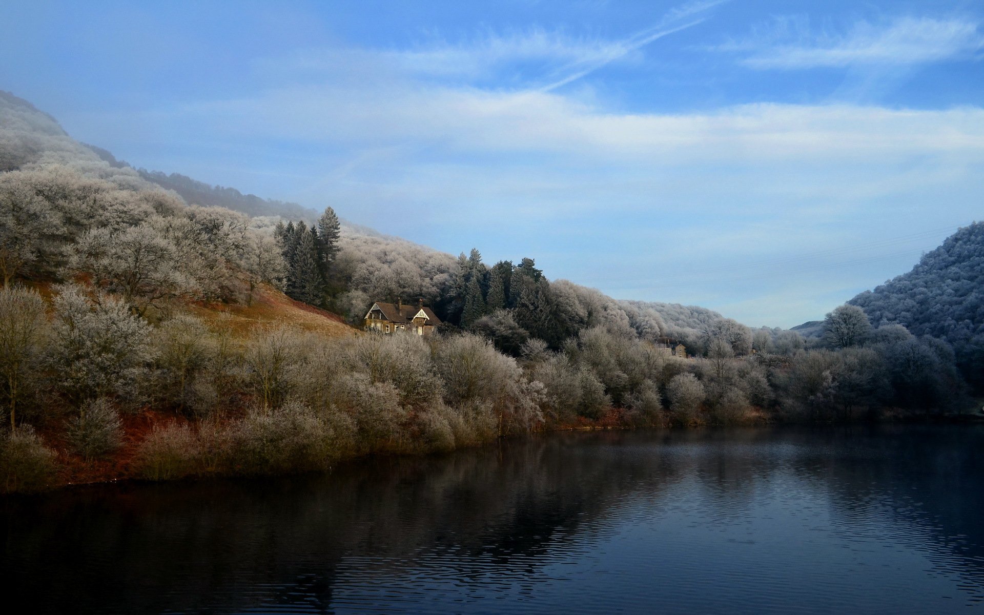 lac maison paysage