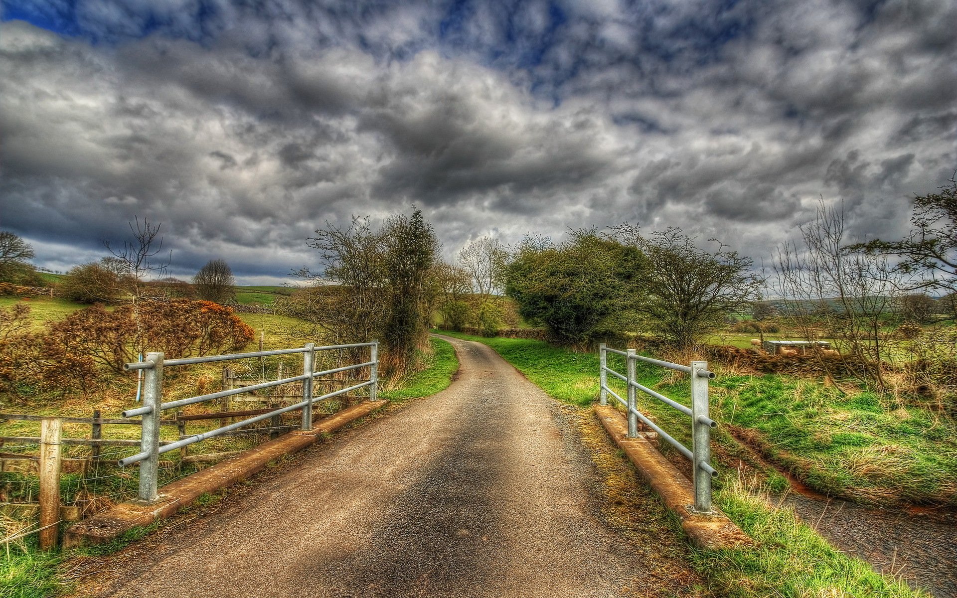 straße brücke landschaft hdr