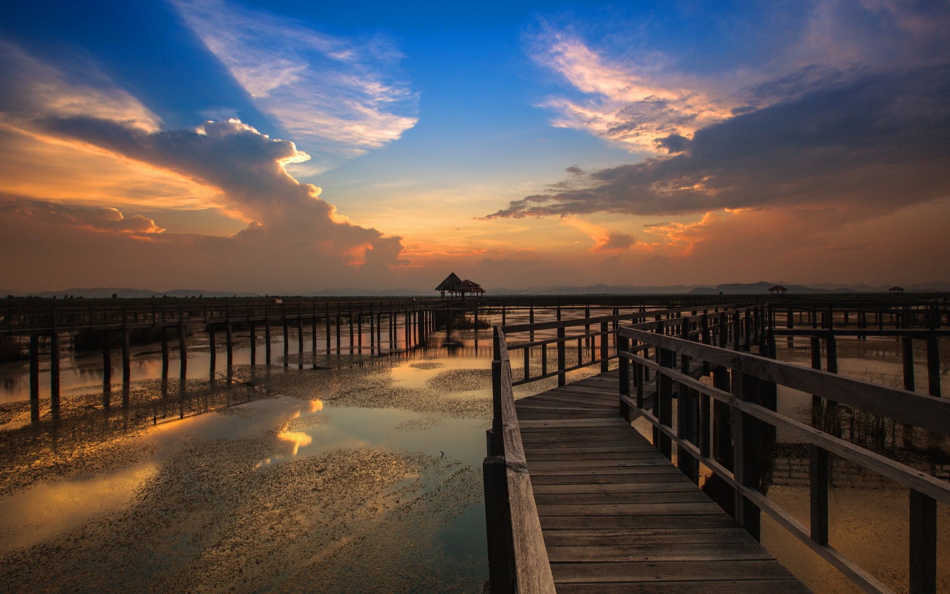 ea sunset bridge landscape