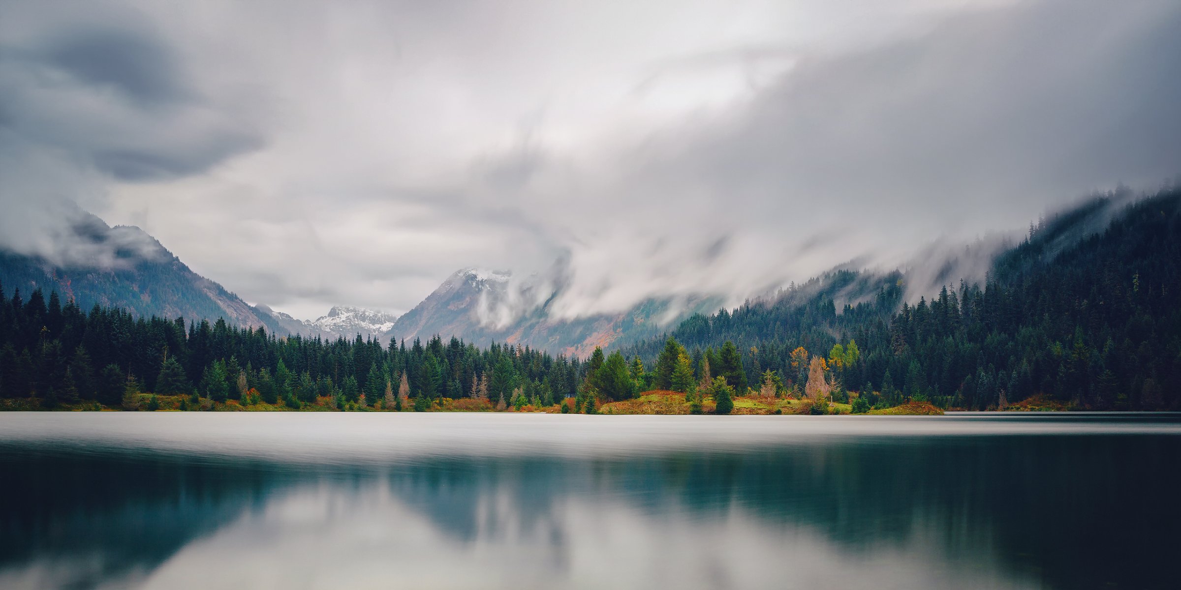 usa washington gold creek teich see berge wald