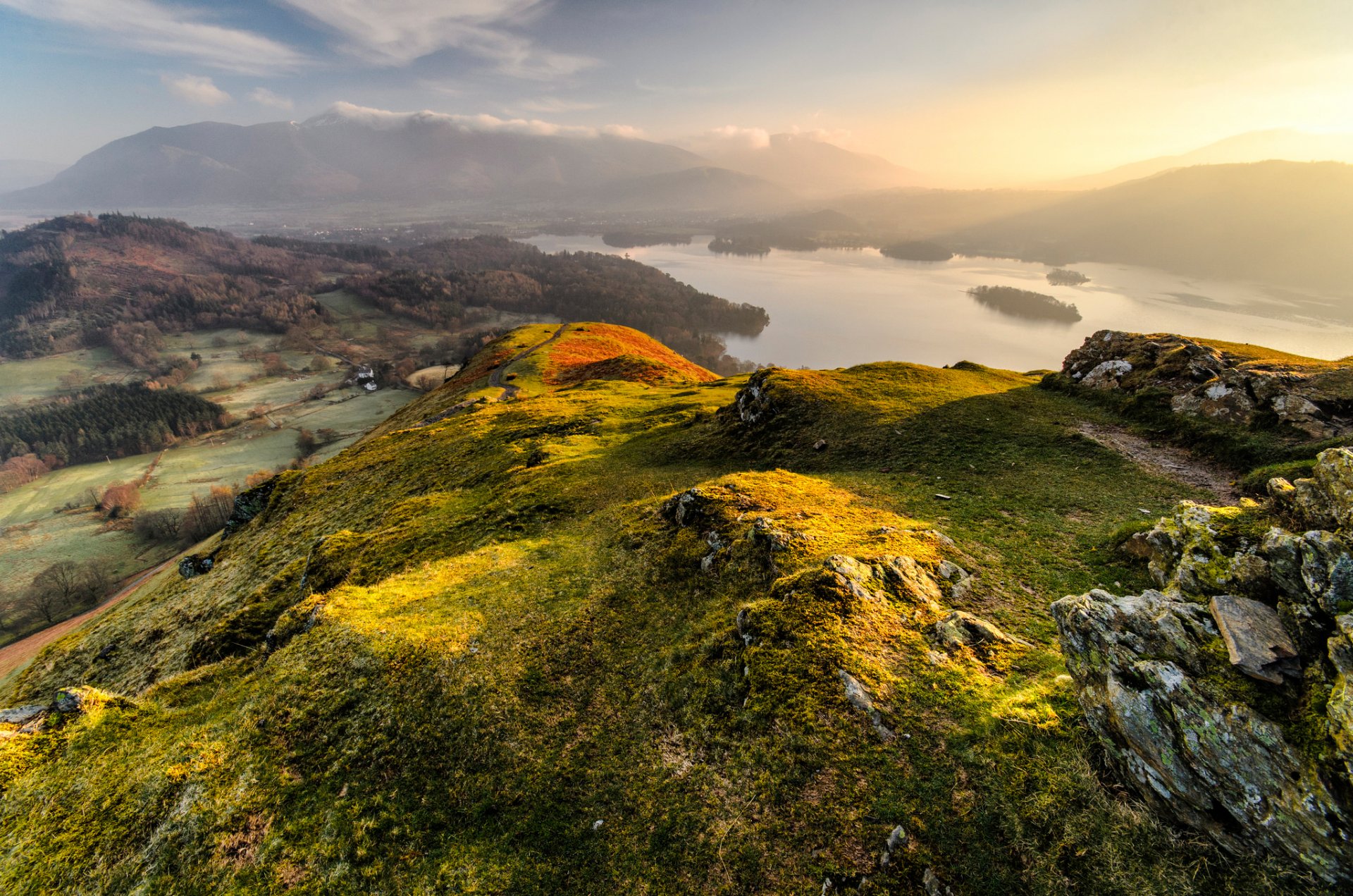 england cumbria county lake district national park berge hügel morgen licht