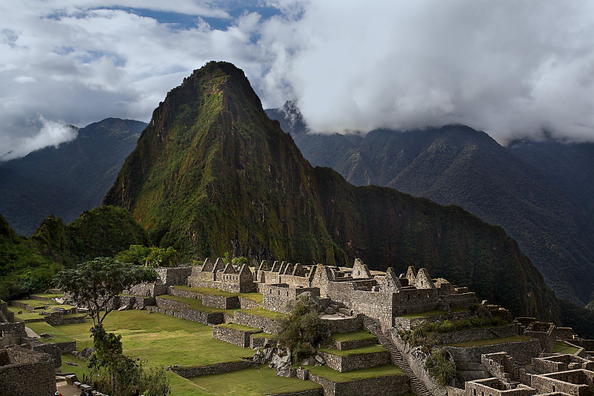 machu picchu peru himmel berge inkas ruinen ruinen stadt