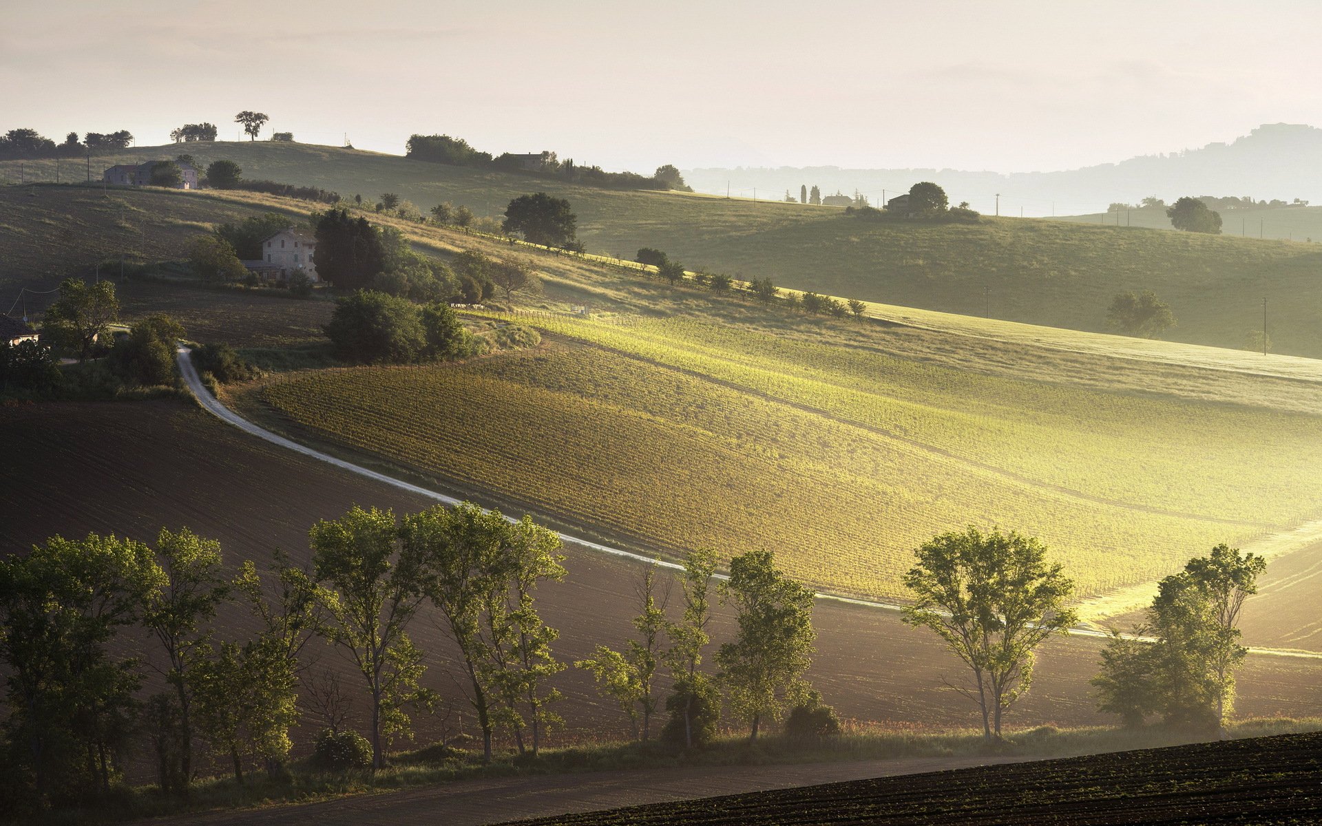 raggi del mattino paesaggio italiano