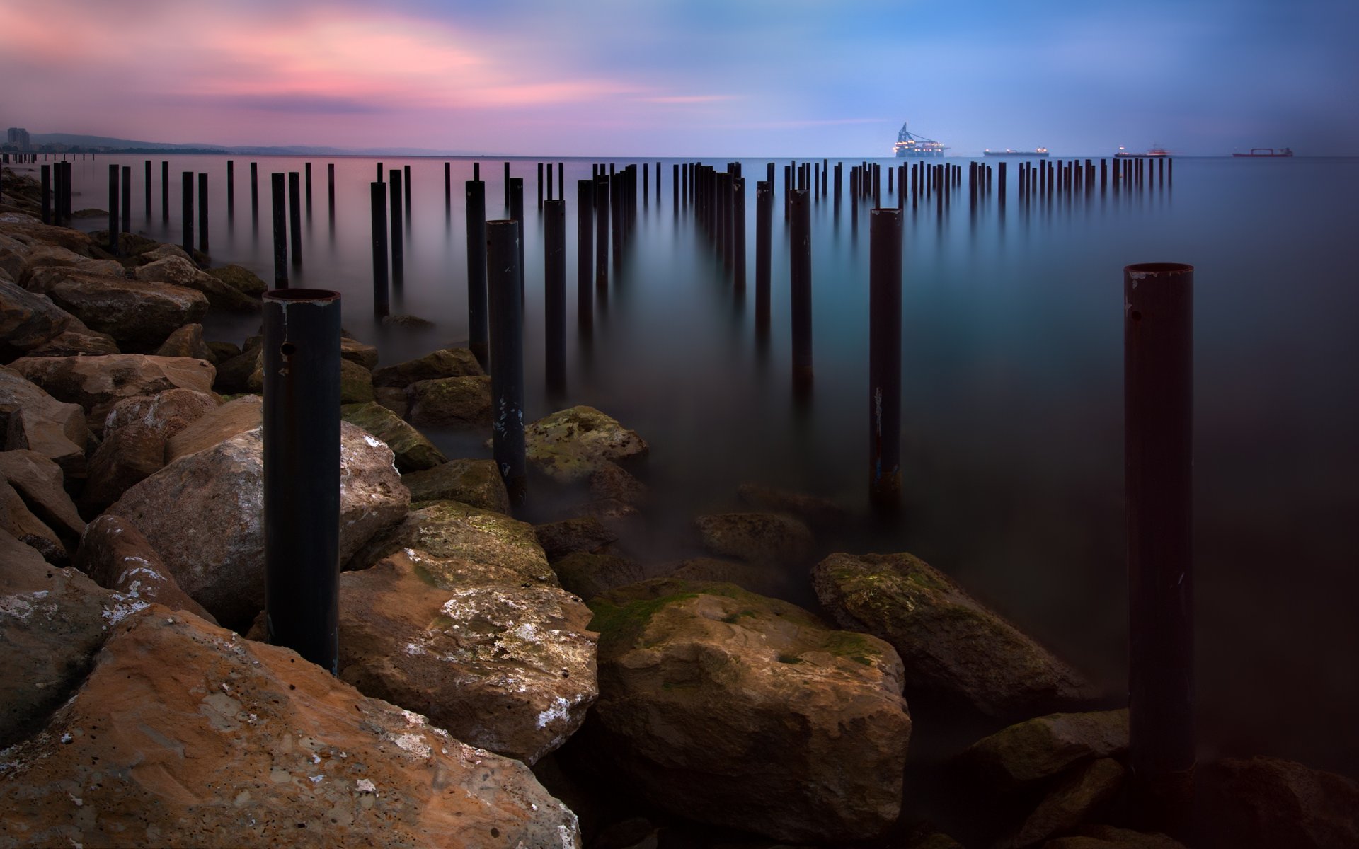 ea beach stones oil rig ship