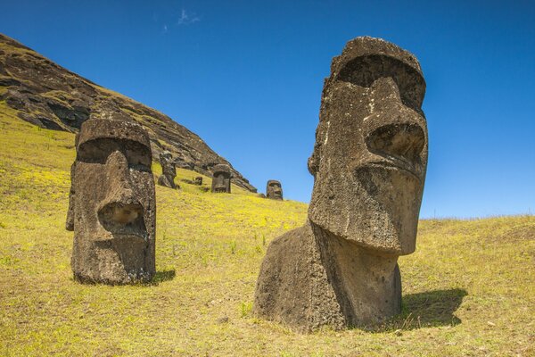 Чили. Статуи на острове Пасхи