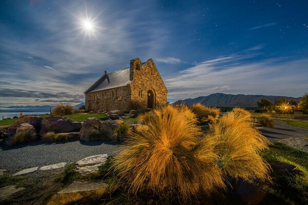 Bright moon at night