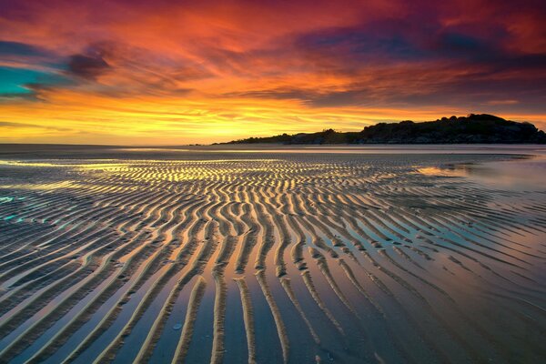 Sunset on the sea. Beautiful landscape