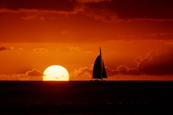 Tramonto sul mare. Romanticismo del tramonto