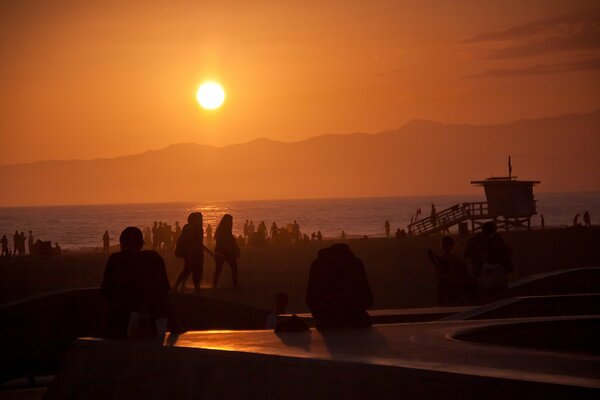 Sommer Sonnenuntergang am Strand von Kalifornien USA