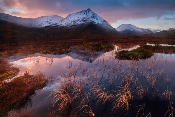 Snowy mountains in the southwest of the Highlands