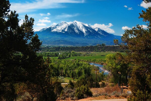 Горный пейзаж в США Колорадо