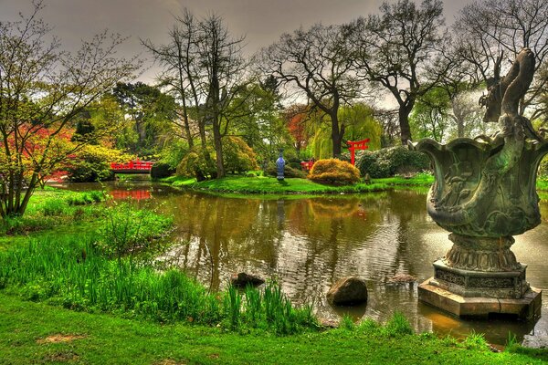 Allemagne, Hambourg, jardin japonais