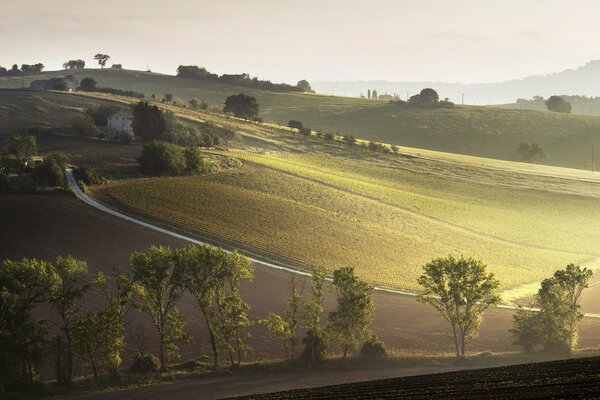 Landschaft der Ebenen in Italien