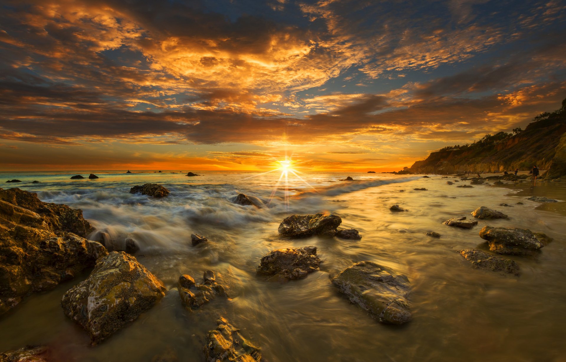 estados unidos california malibu playa puesta de sol