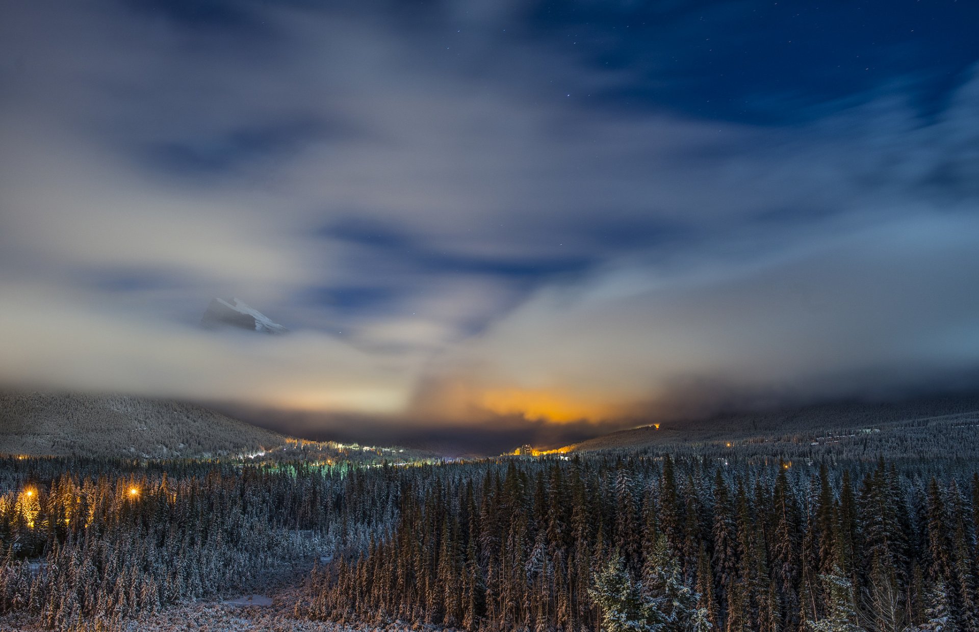 sonata lunar alberta canadá noche paisaje