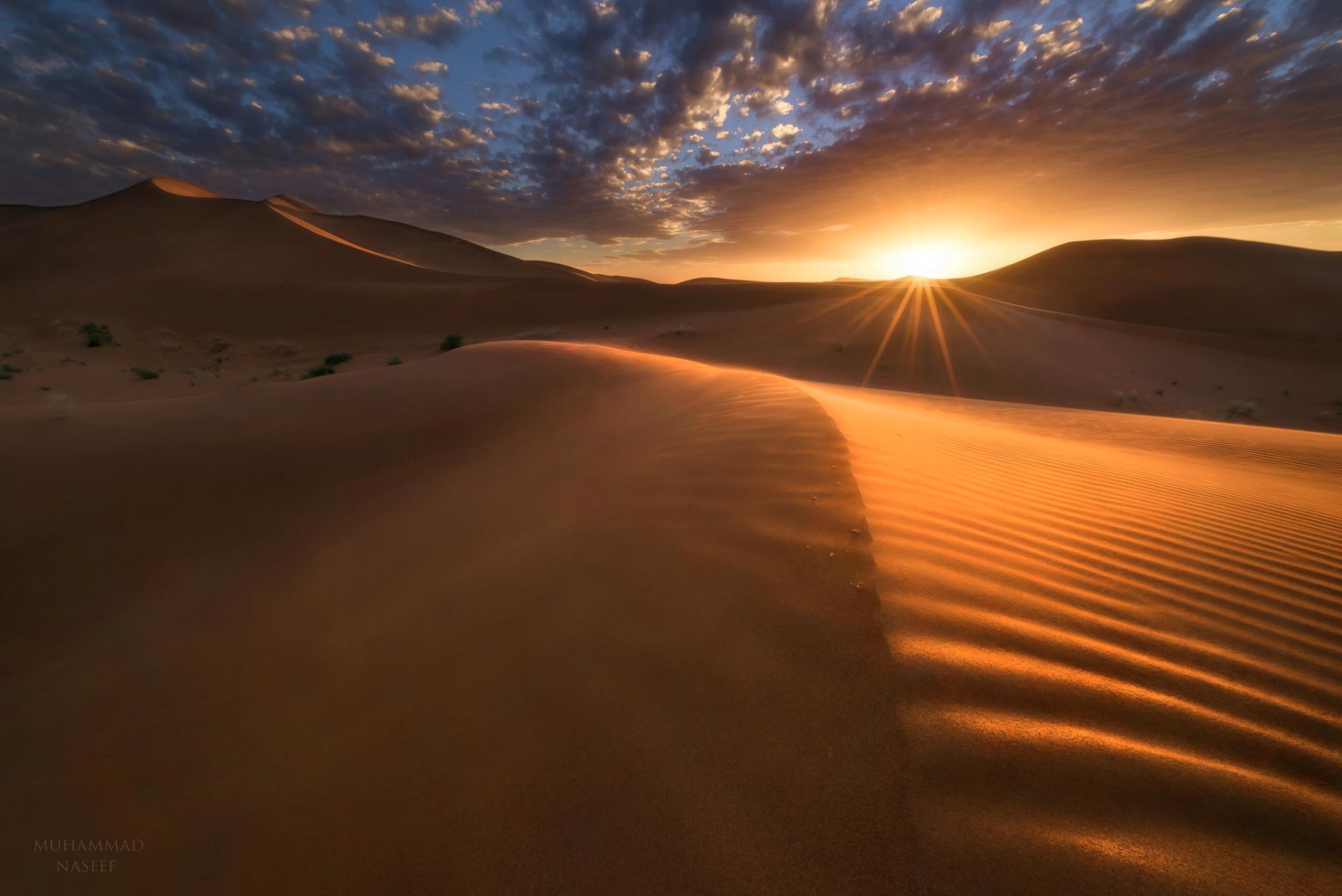 désert dunes paysage coucher de soleil