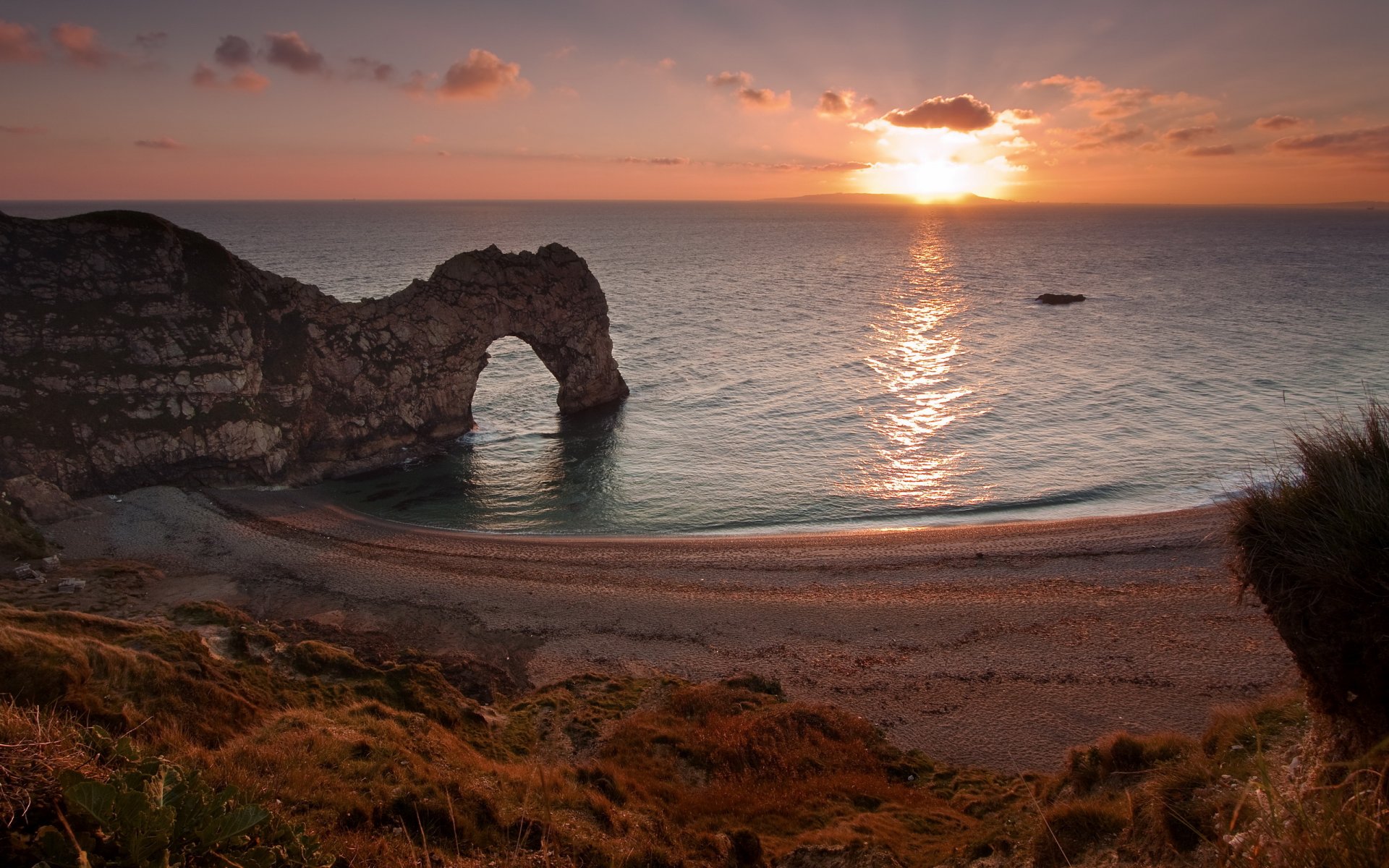 england west lulworth sonnenuntergang meer felsen landschaft