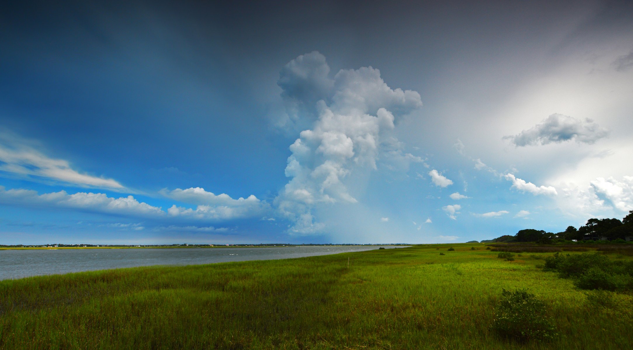 river grass cloud