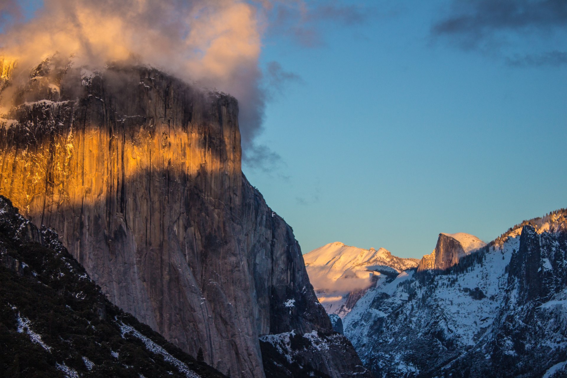 foresta kalifornia usa yosemite park narodowy góry śnieg