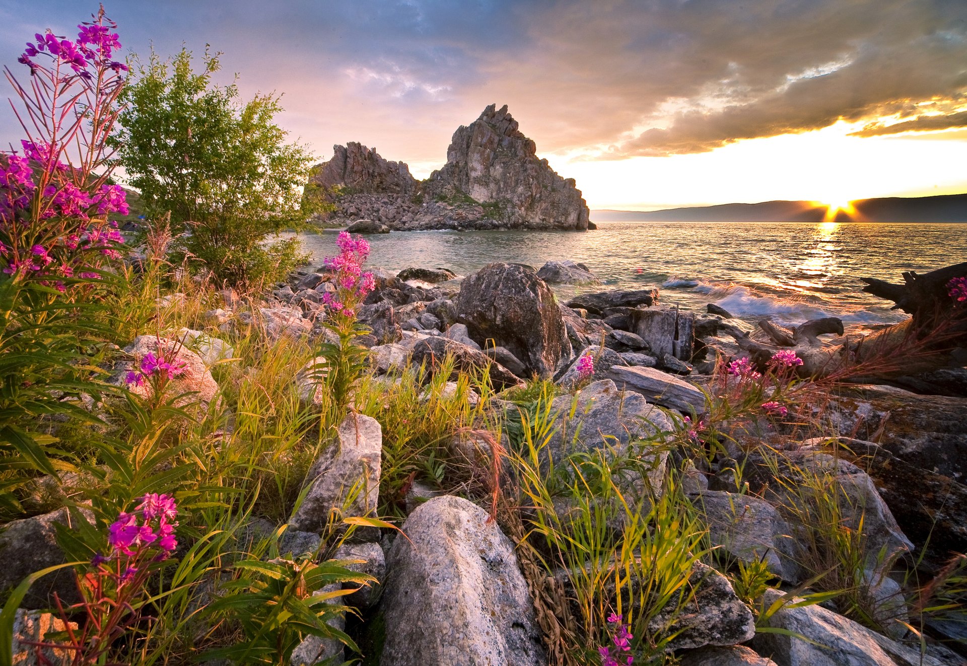 russland see steine landschaft baikalsee natur foto