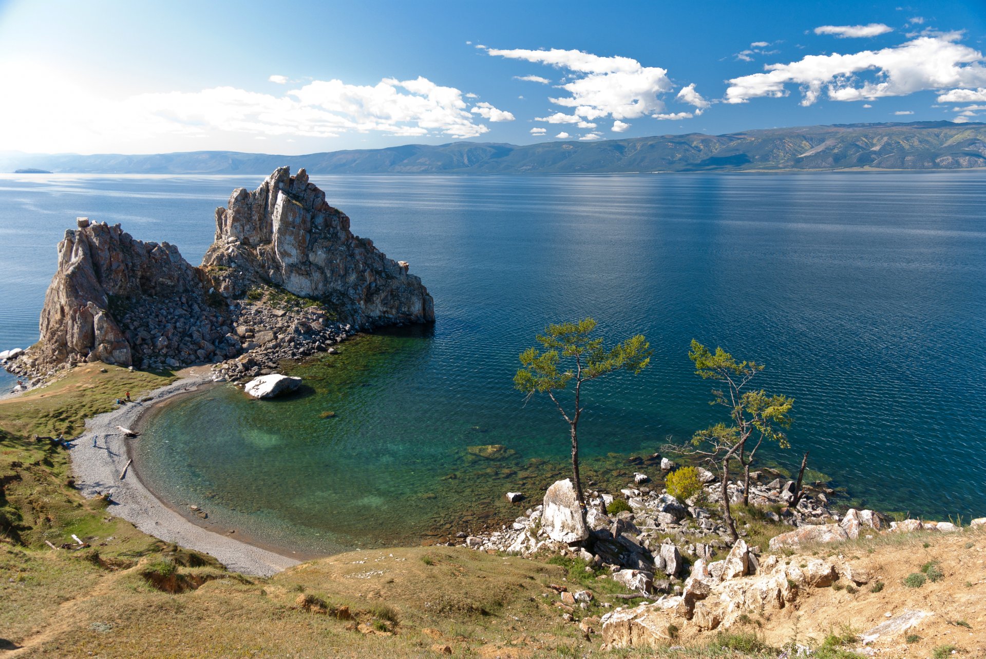 paesaggio russia lago costa baikal roccia natura foto