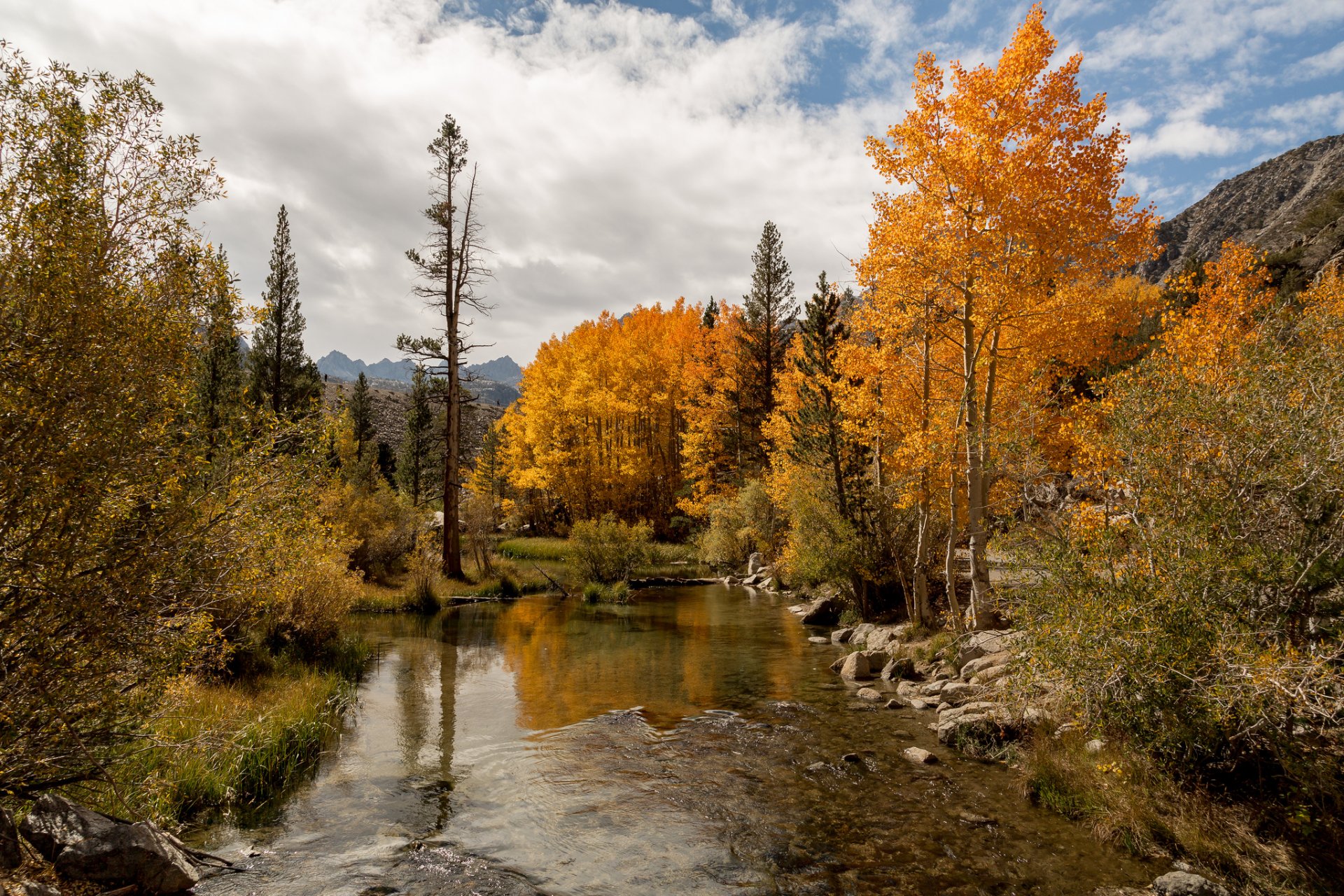 california lago sabrina inyo sierra nevada autunno