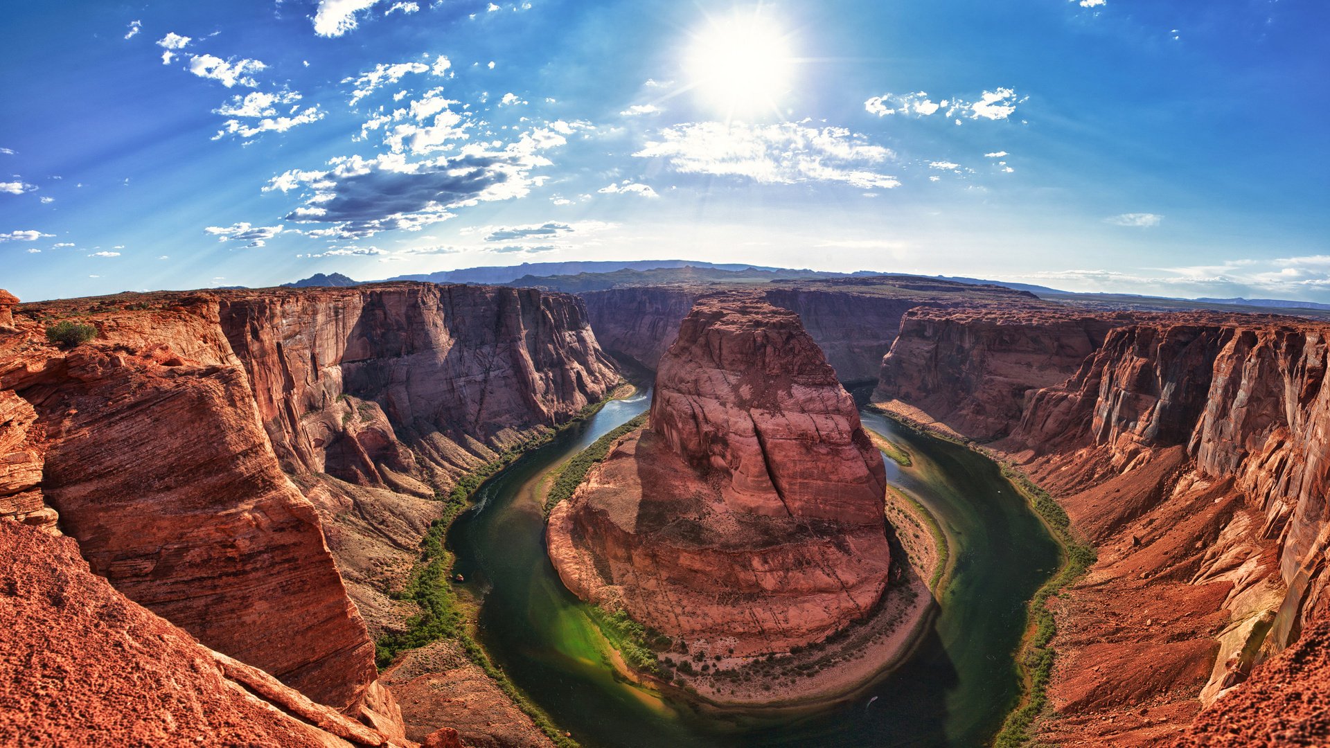 gran cañón arizona río estados unidos río colorado verde sol luz