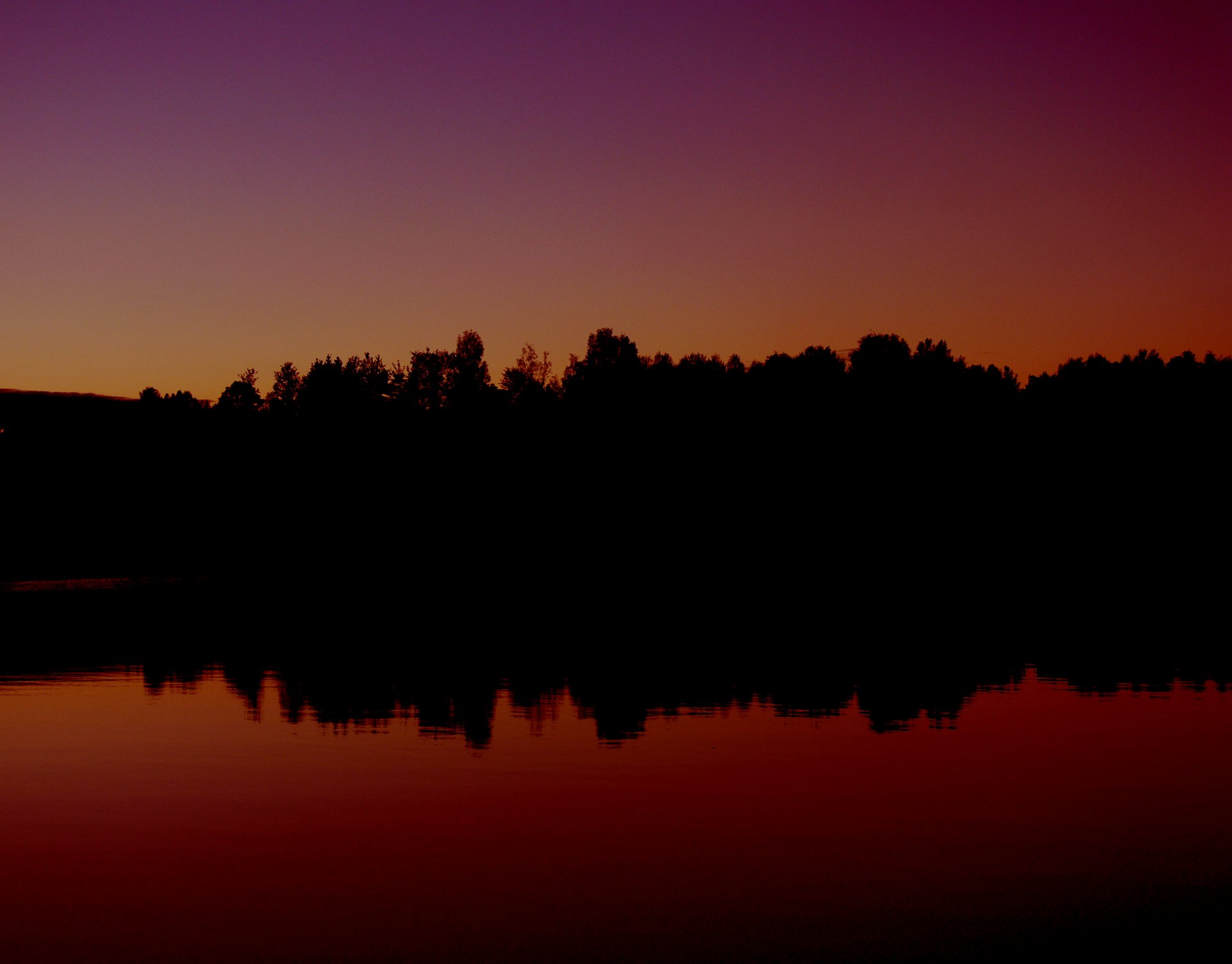 tramonto lago foresta