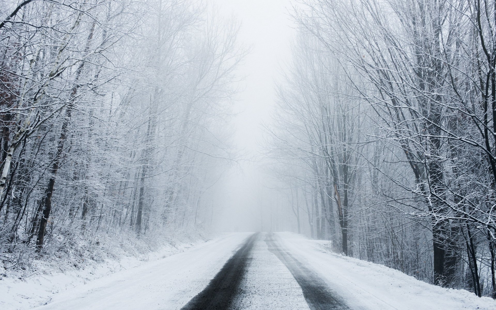 carretera invierno nieve paisaje