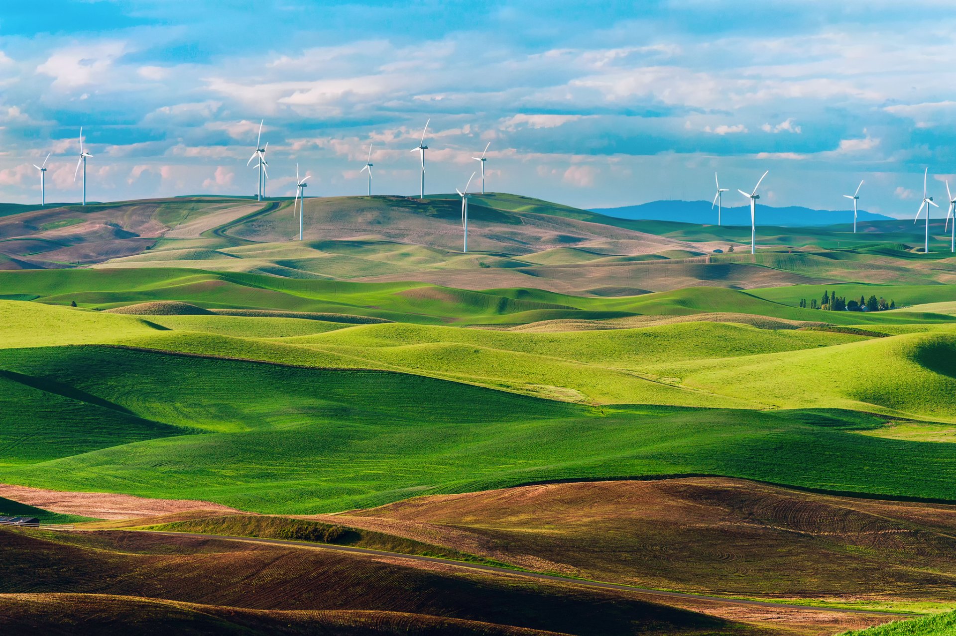 usa state washington fields wind turbines wind farms wind generator