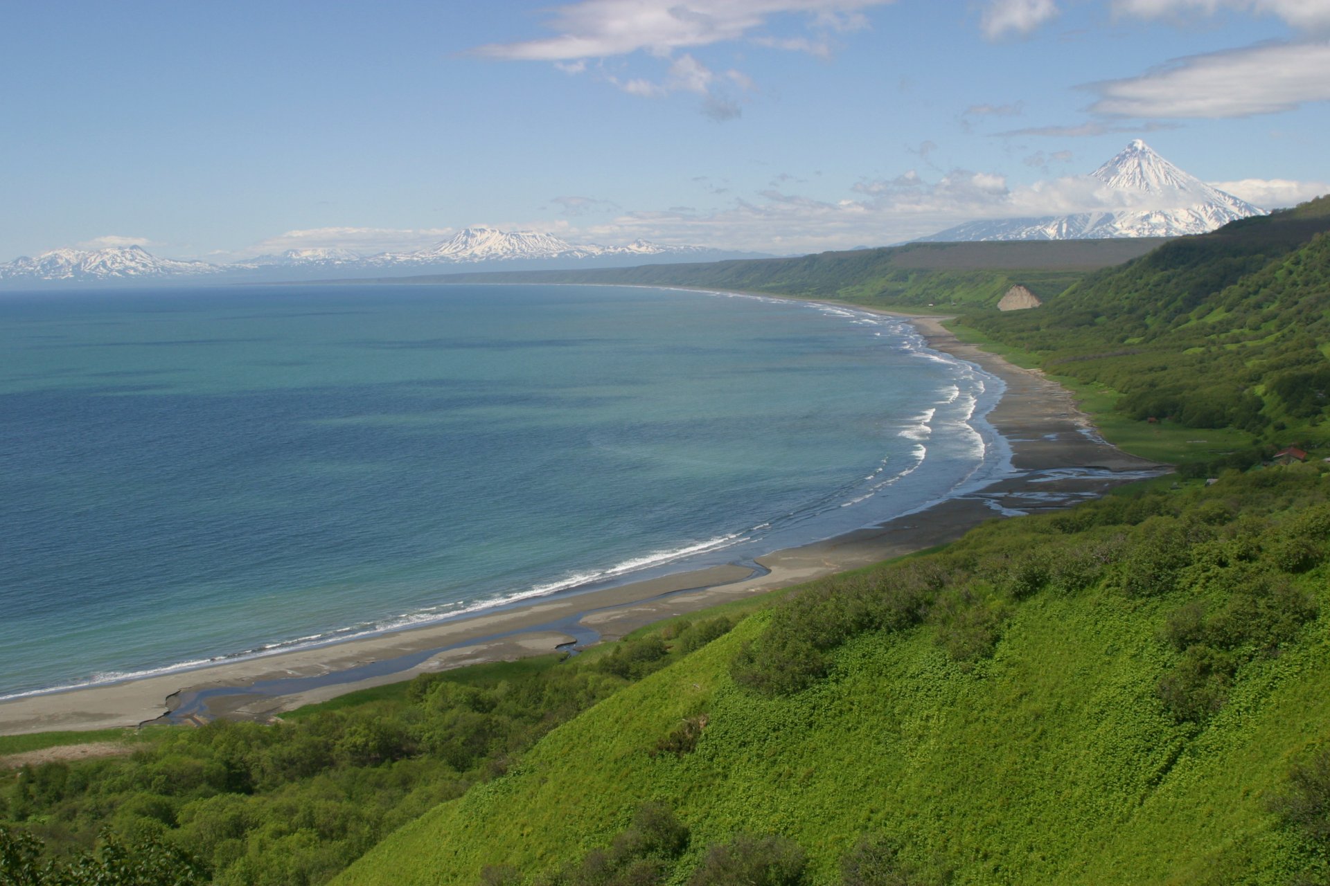 nature kamchatka mountain forest sky clouds photo