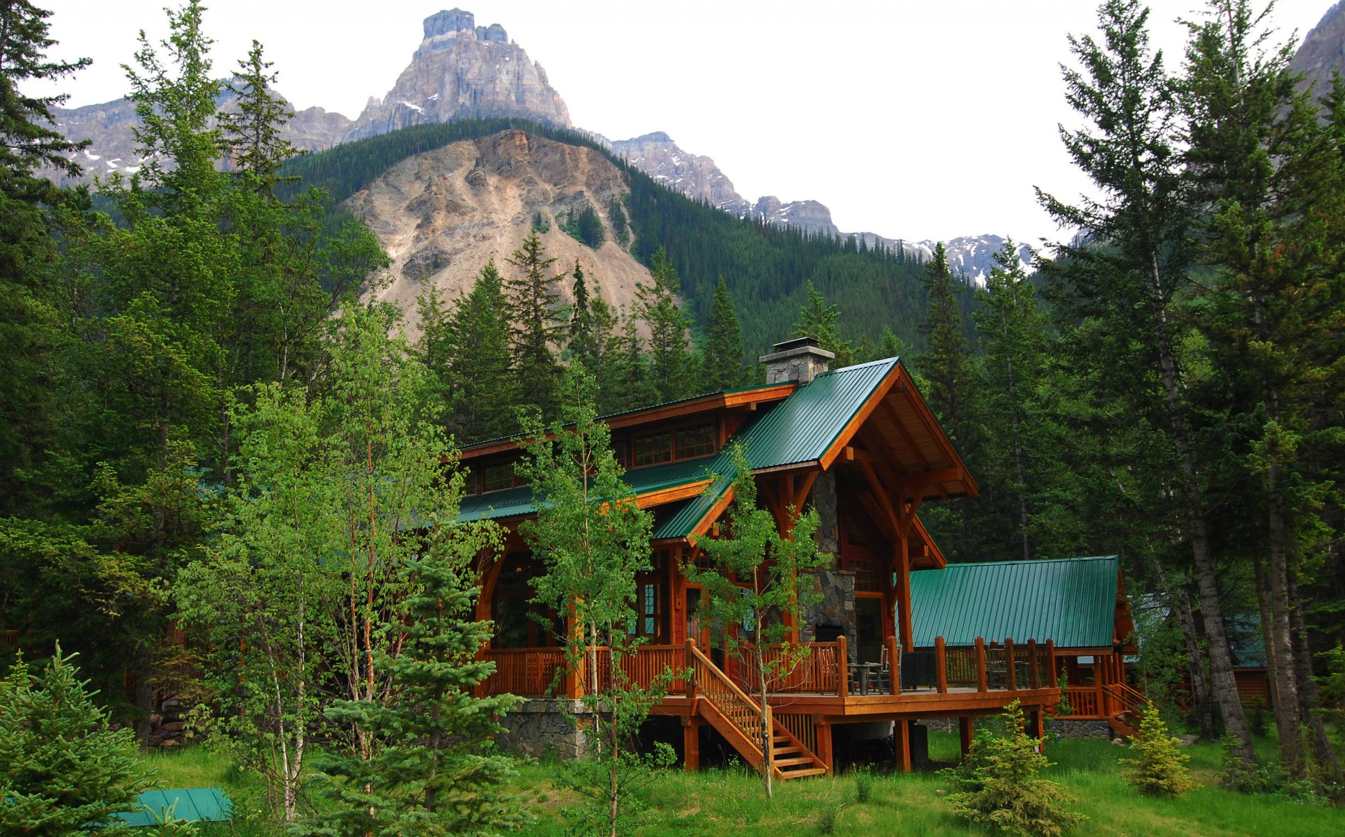 alberta kanada willa dom niebo las drzewa góry natura