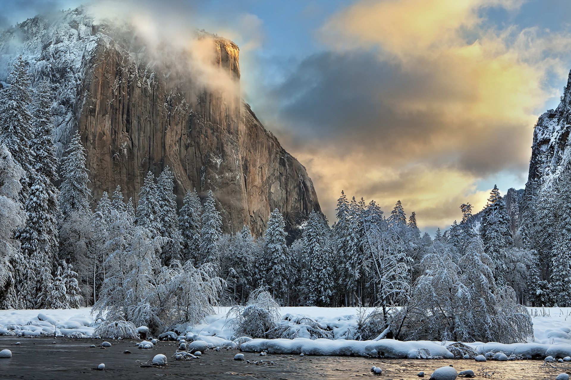 capitán parque nacional de yosemite invierno