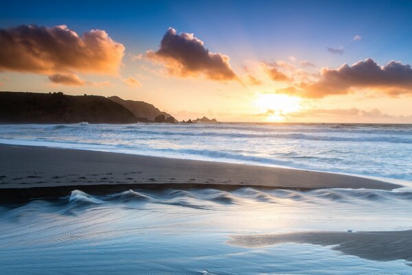 Magical sunset landscape on the sea