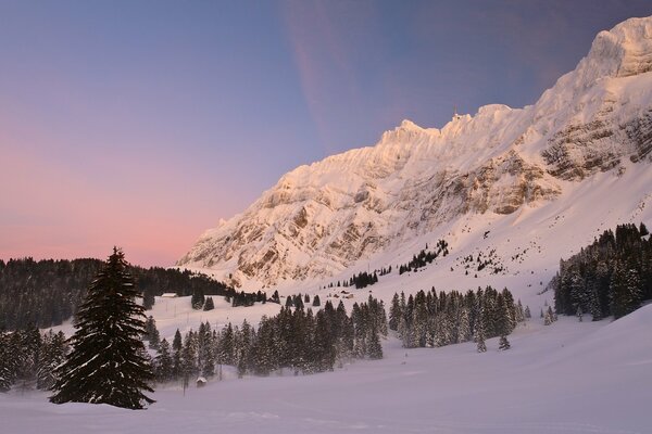 Switzerland, winter landscape, mountain pass