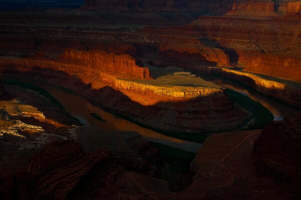 Sinister nature in the evening canyon