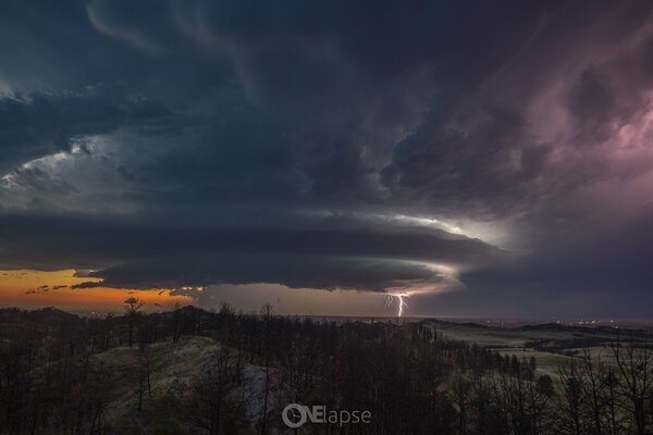 Stormy sky over the valley