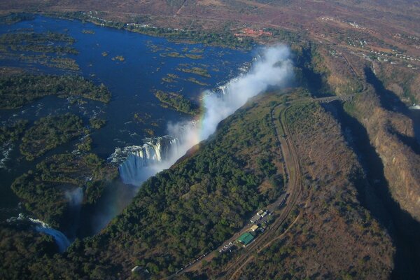 An incredible rainbow spectacle from a bird s-eye view