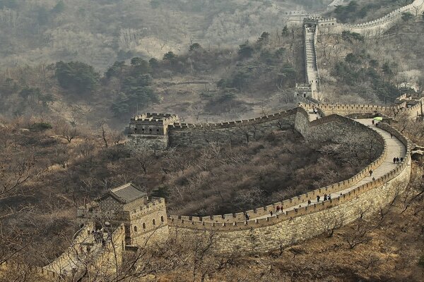 The Great Wall of China from a bird s-eye view