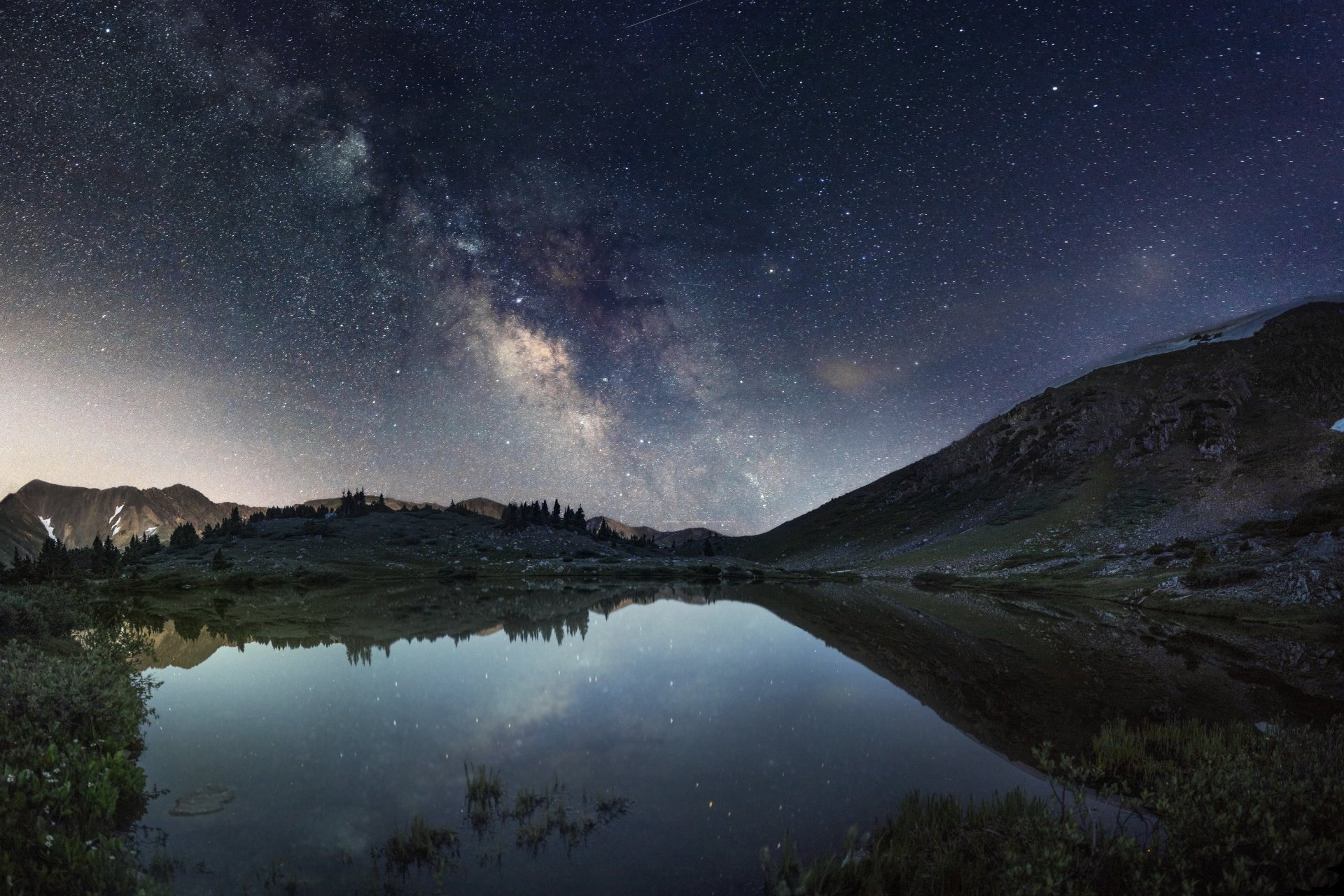 clear creek colorado états-unis montagnes lac nuit voie lactée