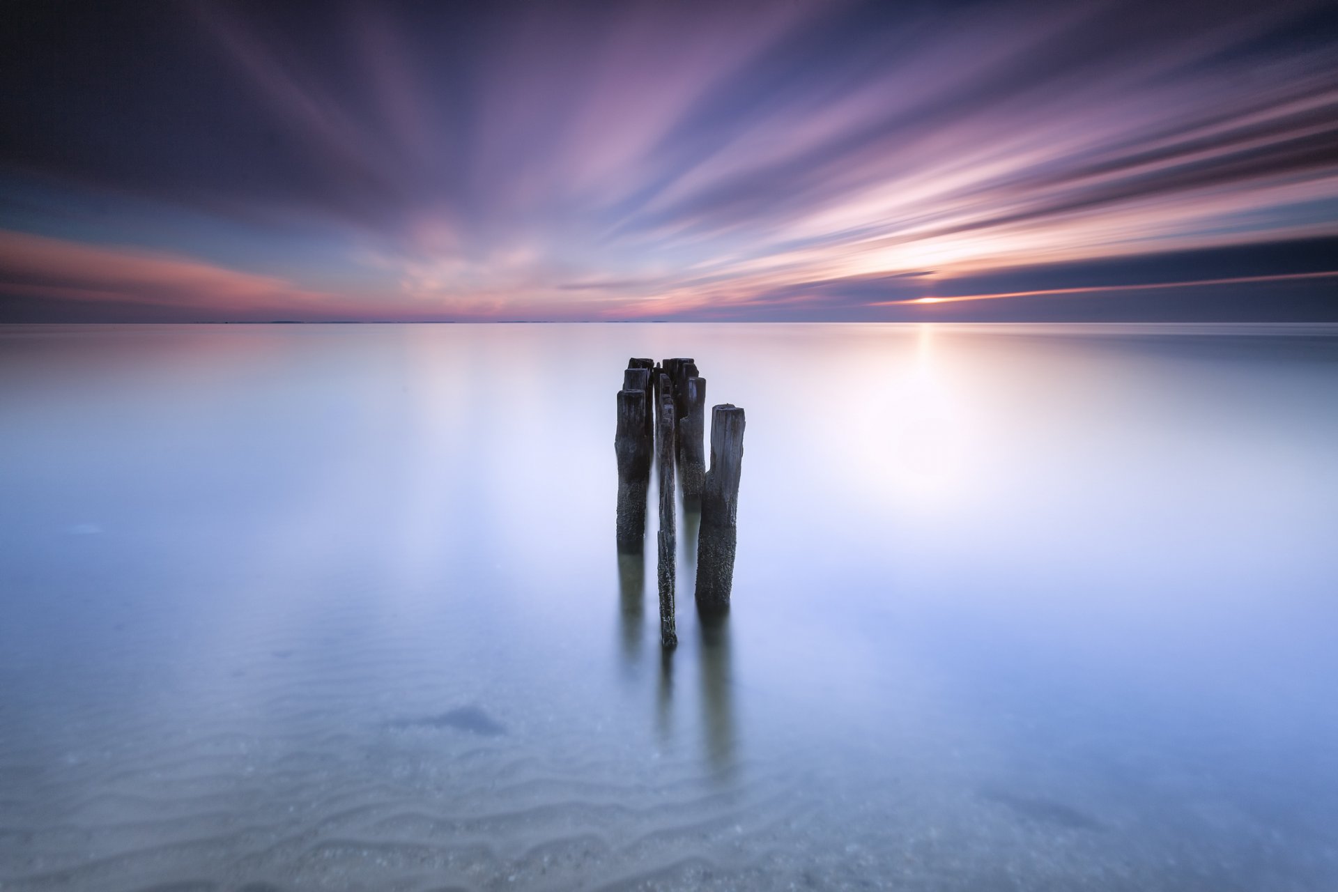 usa maryland strand bucht küste abend sonnenuntergang himmel wolken bucht küste