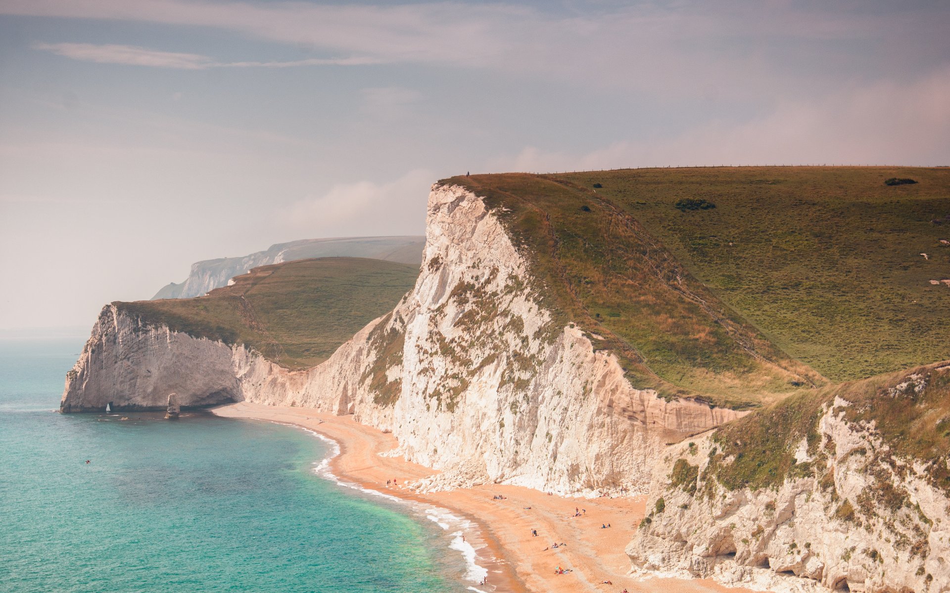 inglaterra playa océano costa acantilados