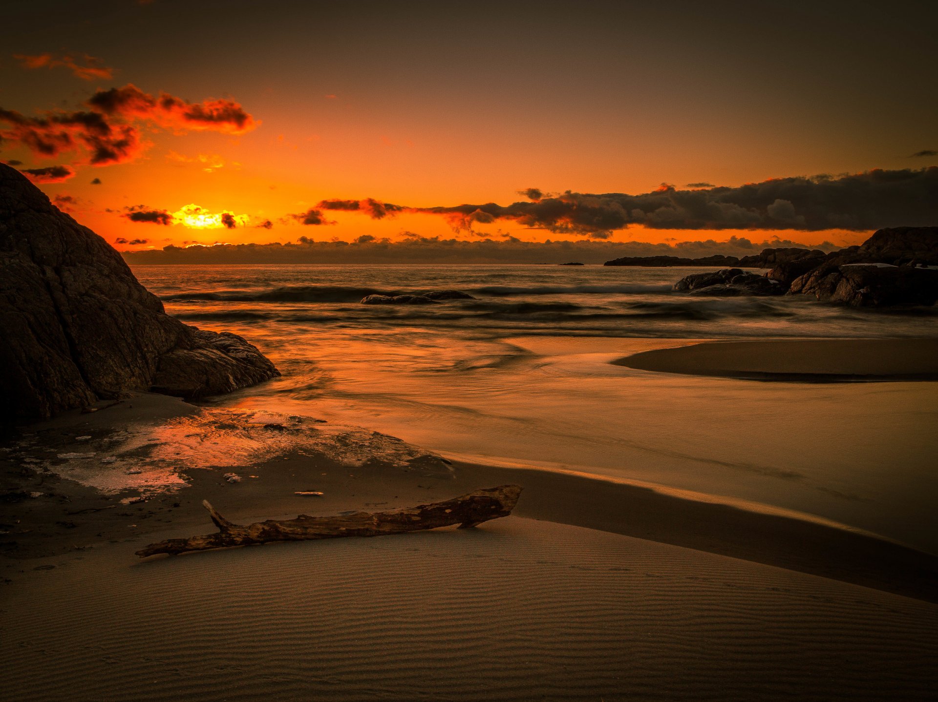 nature paysage plage océan sable aube horizon