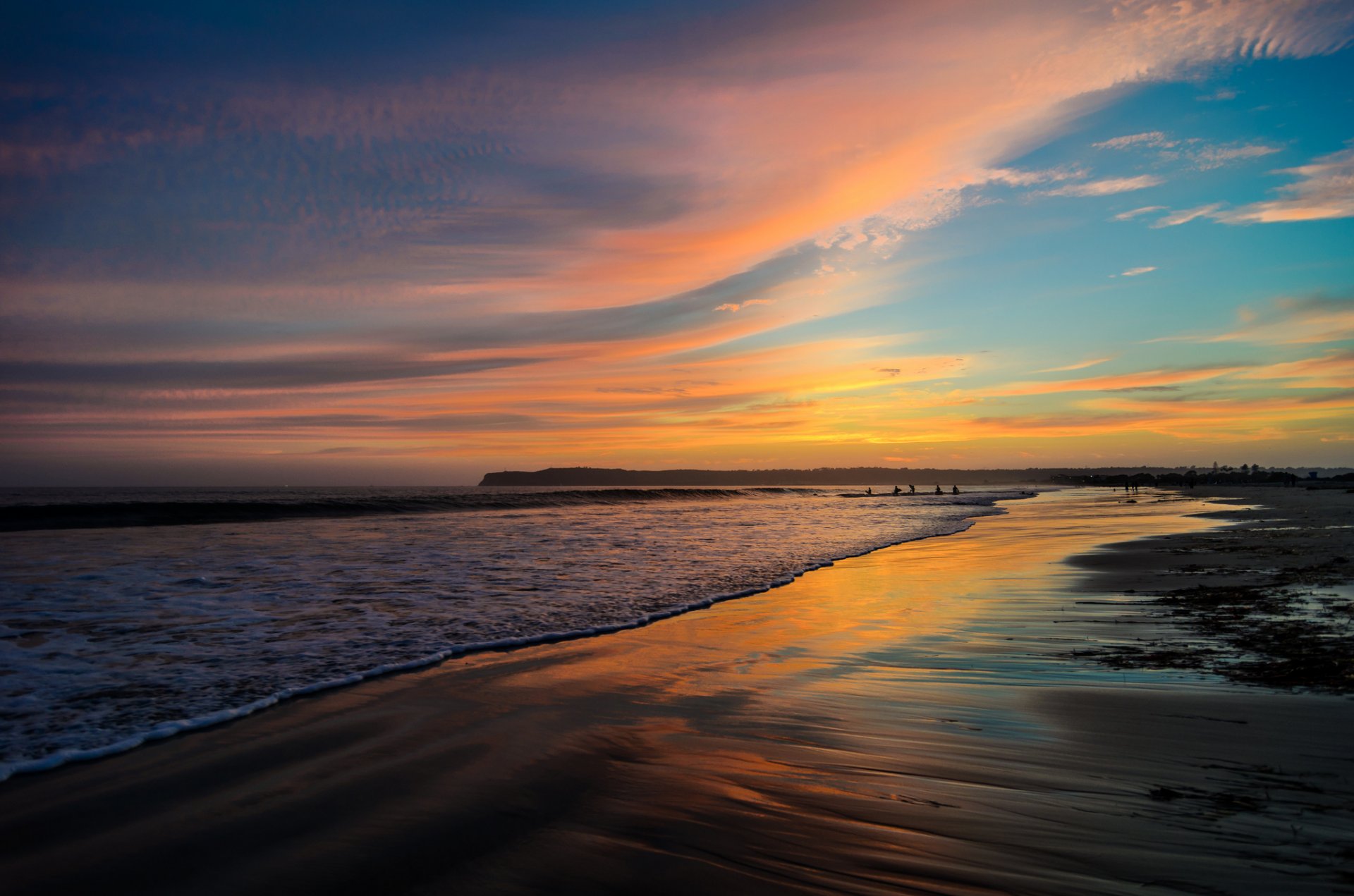 san diego californie plage sable coucher de soleil océan