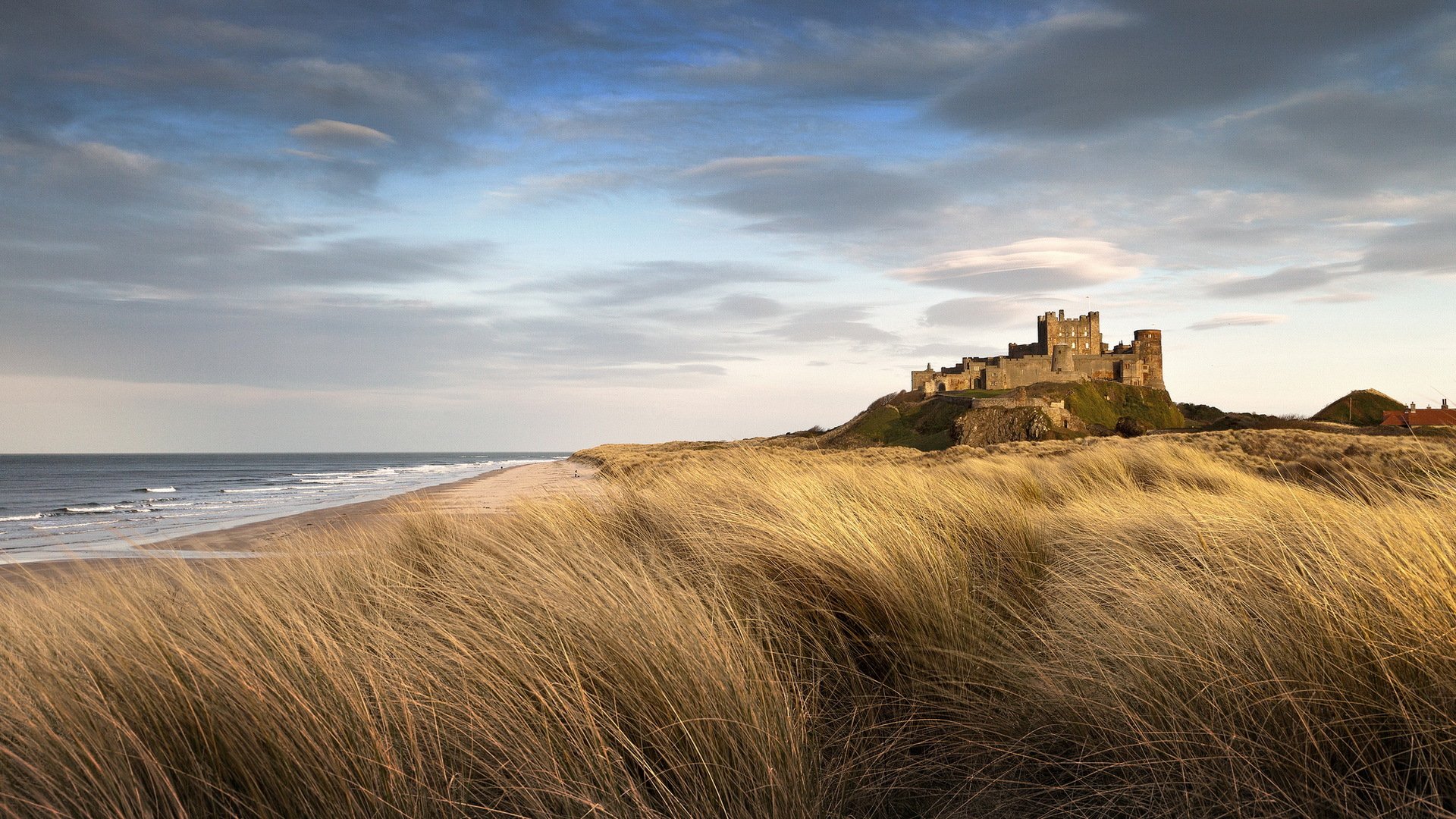 château de bamburgh château paysage