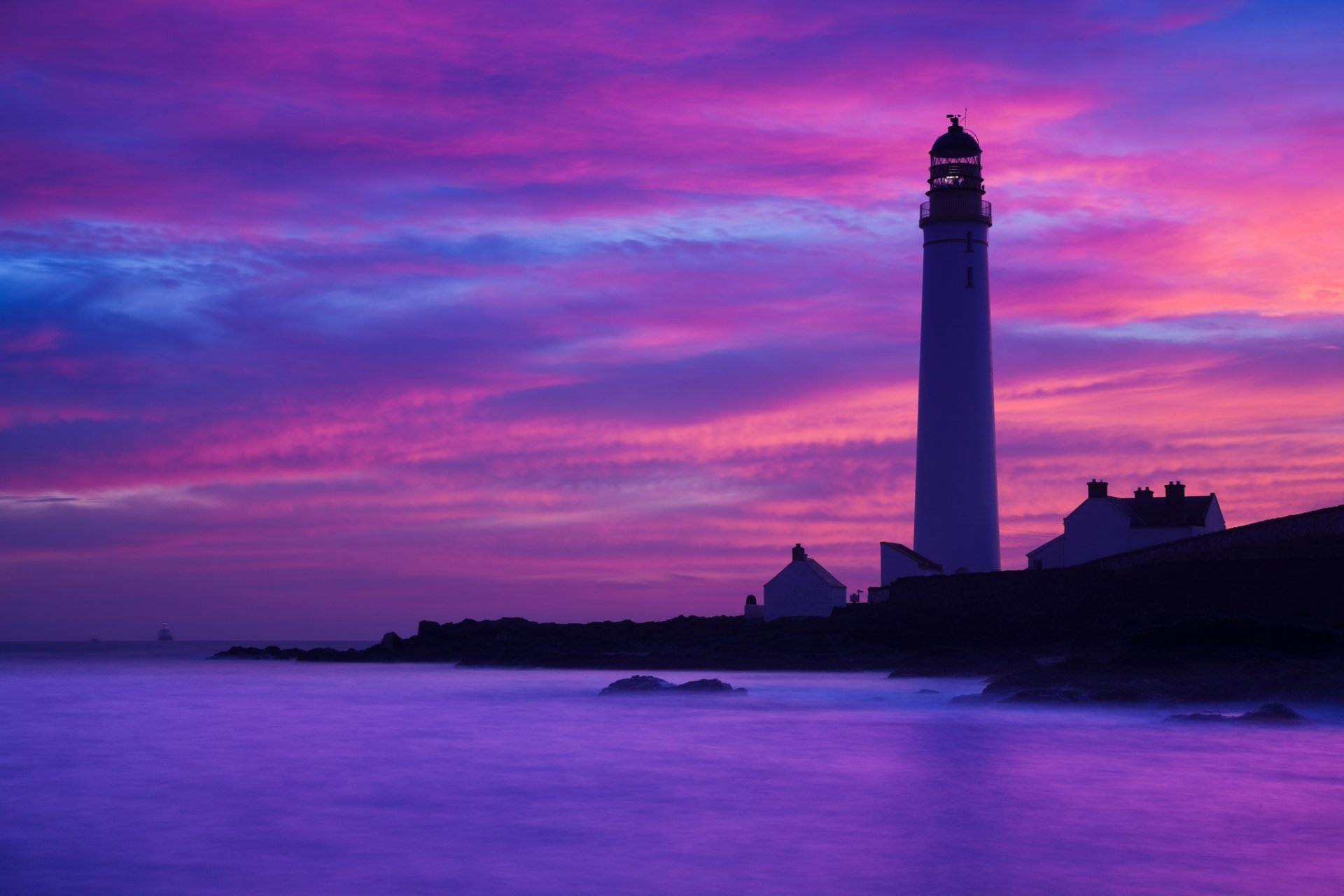 faro resplandor crepúsculo océano rocas rocas